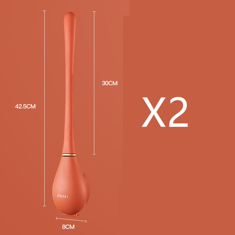 Brosse ménagère murale à long manche en silicone pour toilettes