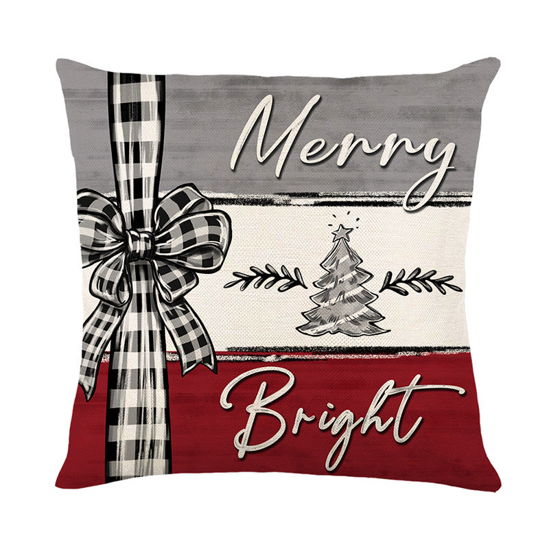Housse de coussin de Noël, taie d'oreiller, décoration de Noël pour la maison, ornement de Noël, cadeau de bonne année