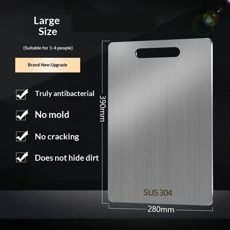 Planche à découper en acier inoxydable 304, grande planche à découper double face anti-moisissure 316 pour la cuisine, idéale pour couper et étaler la pâte, avec étiquetage transfrontalier.