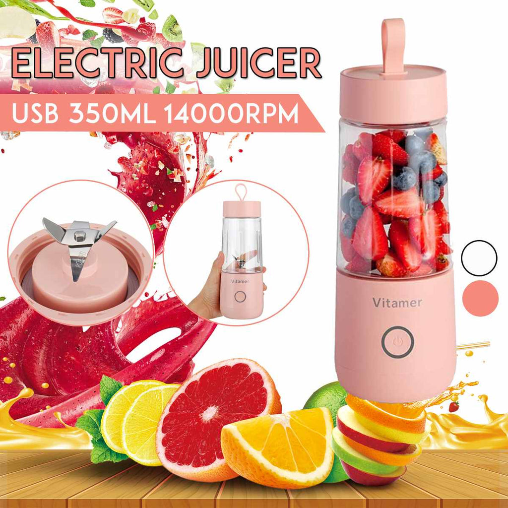 Mixeur portable 350 ml, centrifugeuse électrique rechargeable USB, mixeur à smoothies et granités, bouteille mélangeur à jus, accessoire de cuisine rechargeable par USB