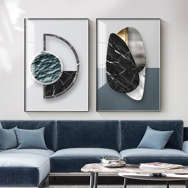 Tableau abstrait géométrique sur toile, décoration murale