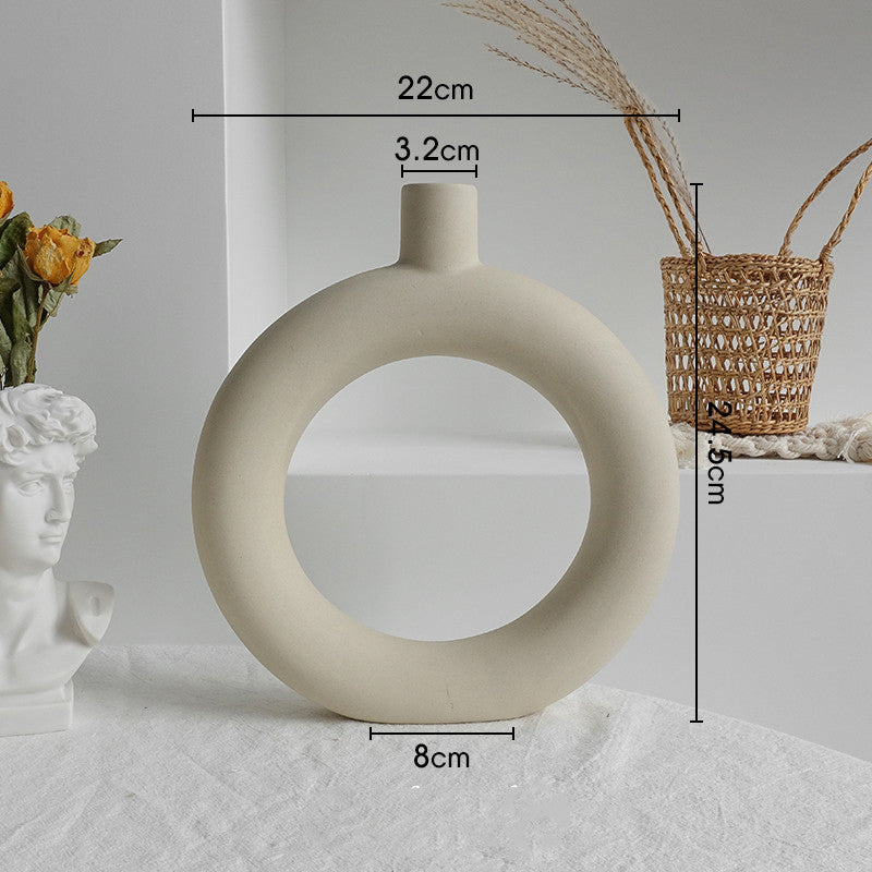 Vase en céramique minimaliste pour composition florale sèche, décoration intérieure, ornement pour salon, vases artistiques