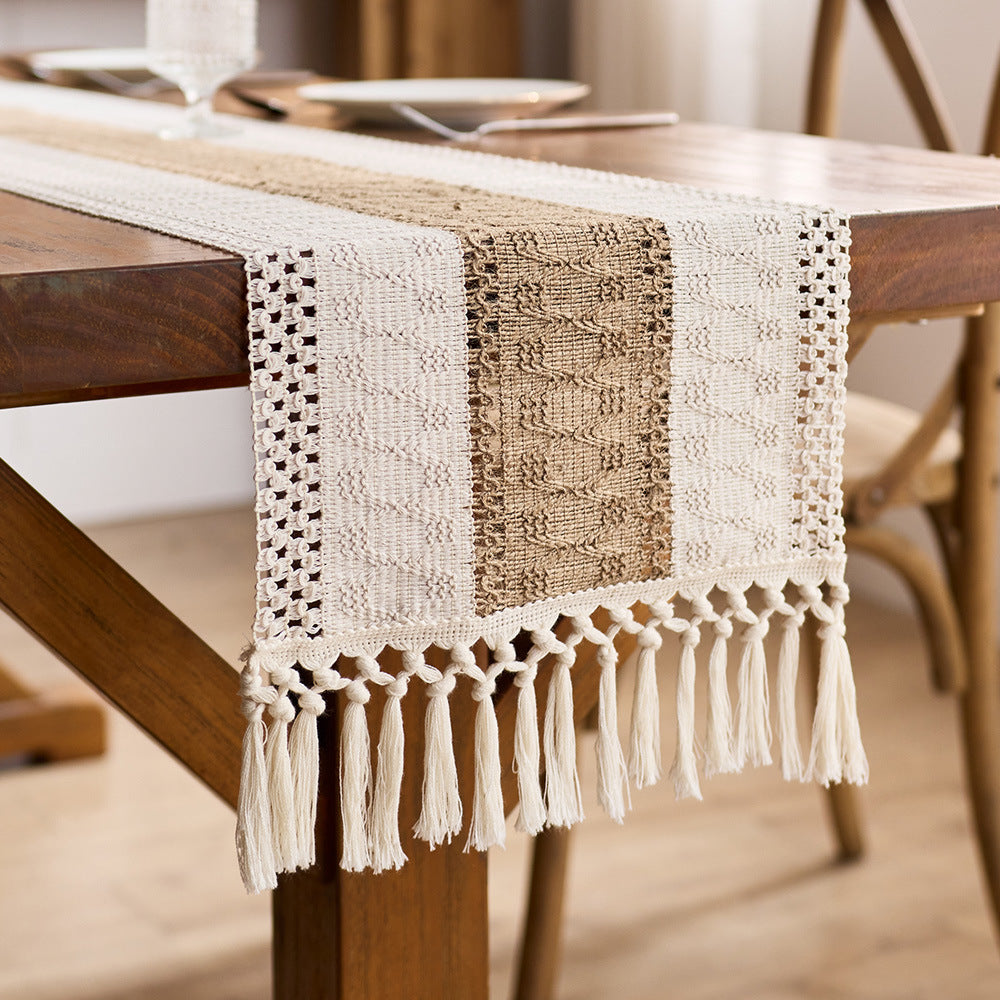 Chemin de table en lin style loisirs pour la maison