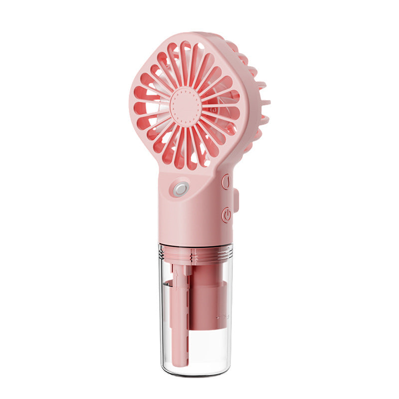 Ventilateur brumisateur portable à 4 vitesses, rechargeable par USB, idéal pour l'été et parfait pour l'extérieur.