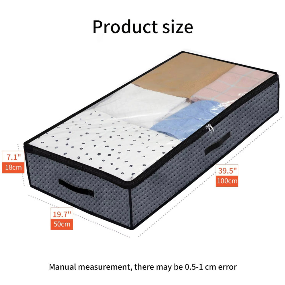 Underbed Storage Bag with Thick Fabric and Transparent Window
