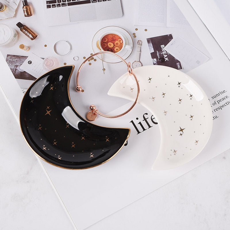 Porte-bijoux en céramique en forme de lune - Décoration intérieure