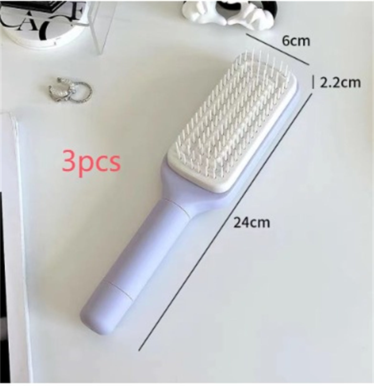 Brosse à cheveux autonettoyante 4 en 1 - Nouveau peigne de massage antistatique autonettoyant et modulable - Brosse à cheveux autonettoyante rotative et relevante