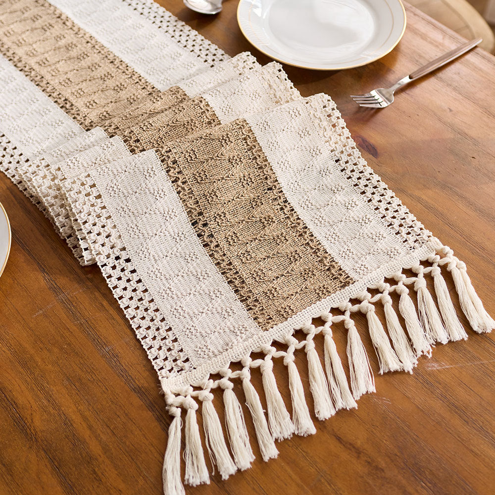 Chemin de table en lin style loisirs pour la maison