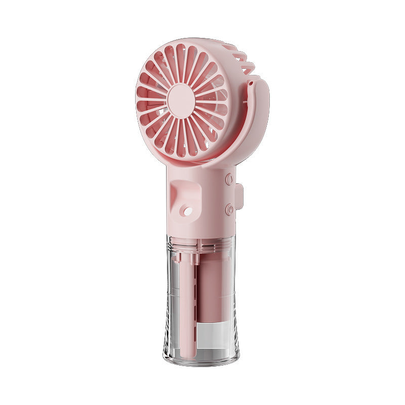 Ventilateur brumisateur portable à 4 vitesses, rechargeable par USB, idéal pour l'été et parfait pour l'extérieur.