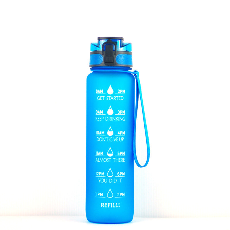 Gourde transparente 1000 ml, style kawaii, sans BPA, avec infuseur intégré. Convient également pour le sport et le lait. Gourde transparente.
