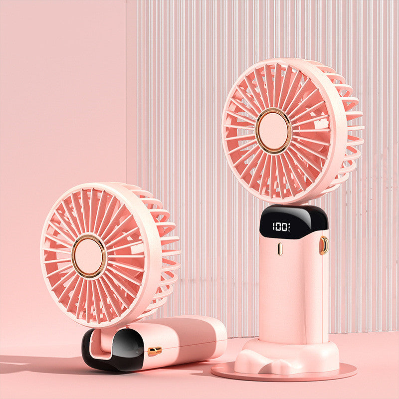 Mini ventilateur électrique portable rechargeable par USB, pliable, à suspendre autour du cou, pour l'extérieur, réglable sur 5 vitesses, puissant rafraîchisseur d'air