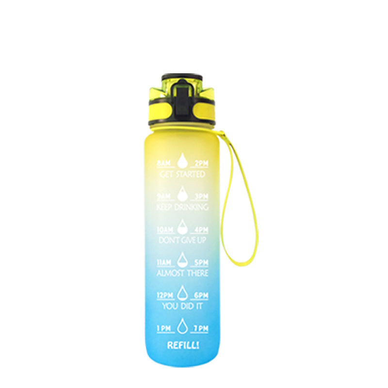 Gourde transparente 1000 ml, style kawaii, sans BPA, avec infuseur intégré. Convient également pour le sport et le lait. Gourde transparente.
