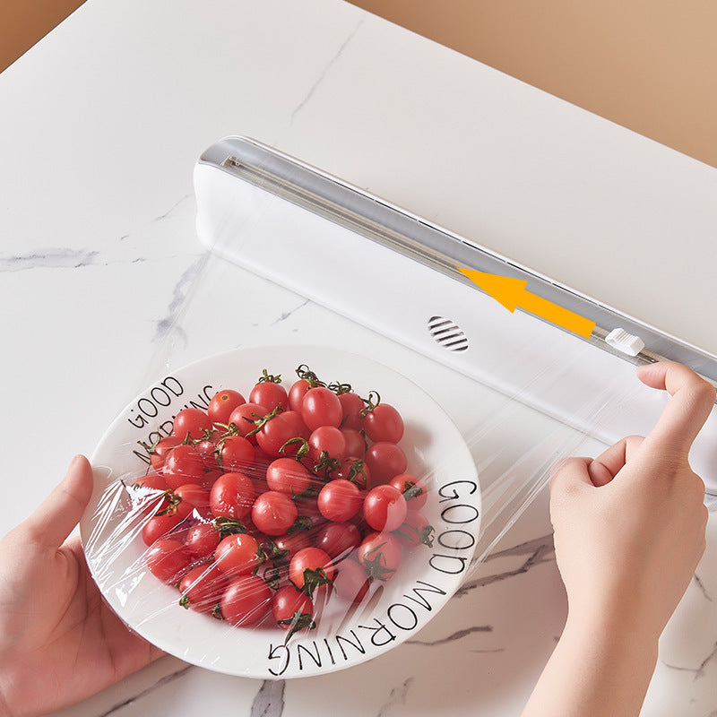 Boîte de rangement murale à ventouse pour film alimentaire, coupe-film réglable pour cuisine