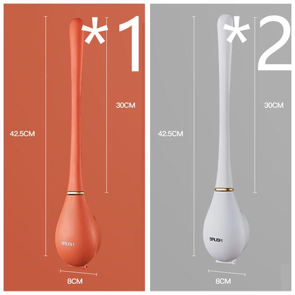 Brosse ménagère murale à long manche en silicone pour toilettes