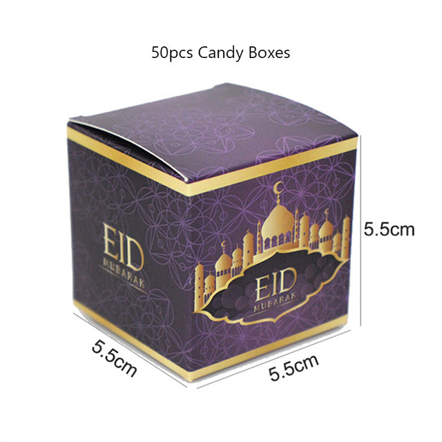 Nouvelle assiette jetable Eid Mubarak blanche et noire Ramadan