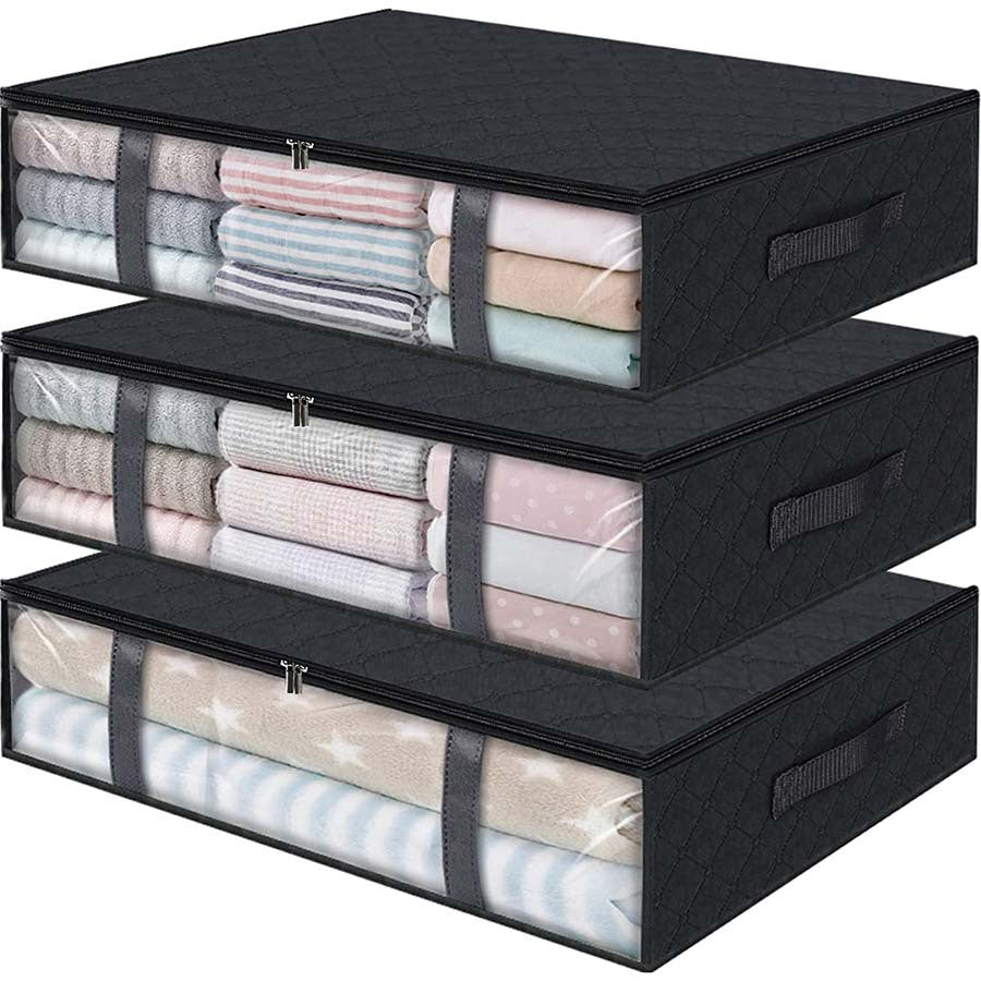 Underbed Storage Bag with Thick Fabric and Transparent Window