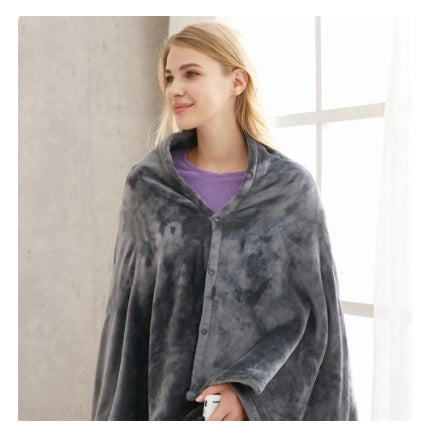 Couverture chauffante en flanelle d'hiver, protection contre le froid, châle chaud USB, couverture chauffante électrique en peluche