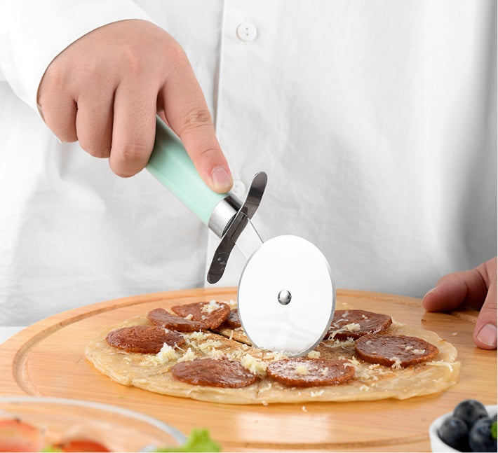 Ustensiles de cuisine créatifs en acier inoxydable avec poignées en plastique