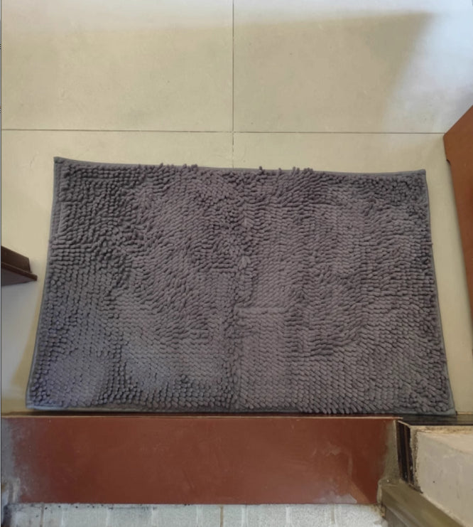 Tapis de sol de salle de bain absorbant en chenille et antidérapant