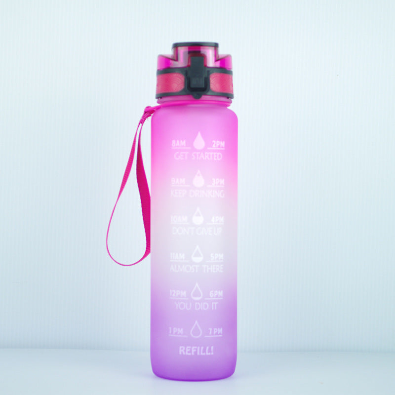 Gourde transparente 1000 ml, style kawaii, sans BPA, avec infuseur intégré. Convient également pour le sport et le lait. Gourde transparente.