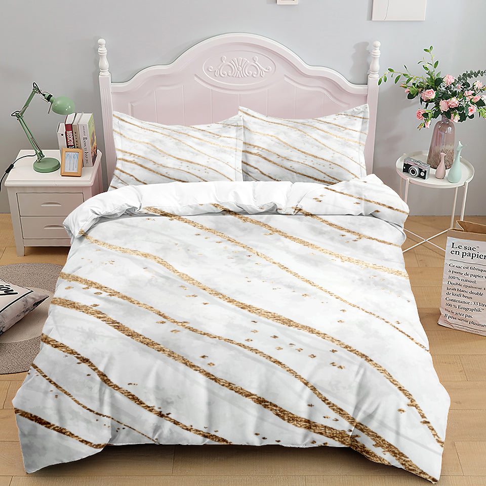Ensemble de literie trois pièces : housse de couette et housse de couette