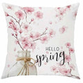 Housse de coussin à motif de fleurs de cerisier printanières pour canapé