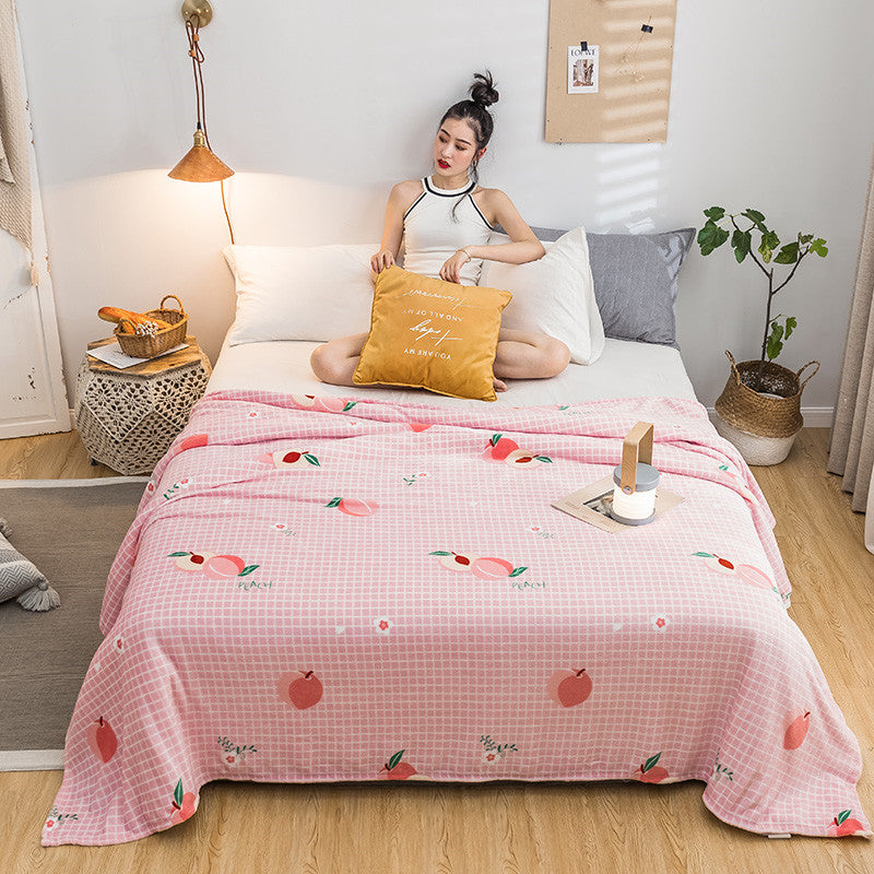 Couverture thermique en flanelle à motif pêche pour la maison