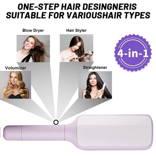 Brosse à cheveux autonettoyante 4 en 1 - Nouveau peigne de massage antistatique autonettoyant et modulable - Brosse à cheveux autonettoyante rotative et relevante