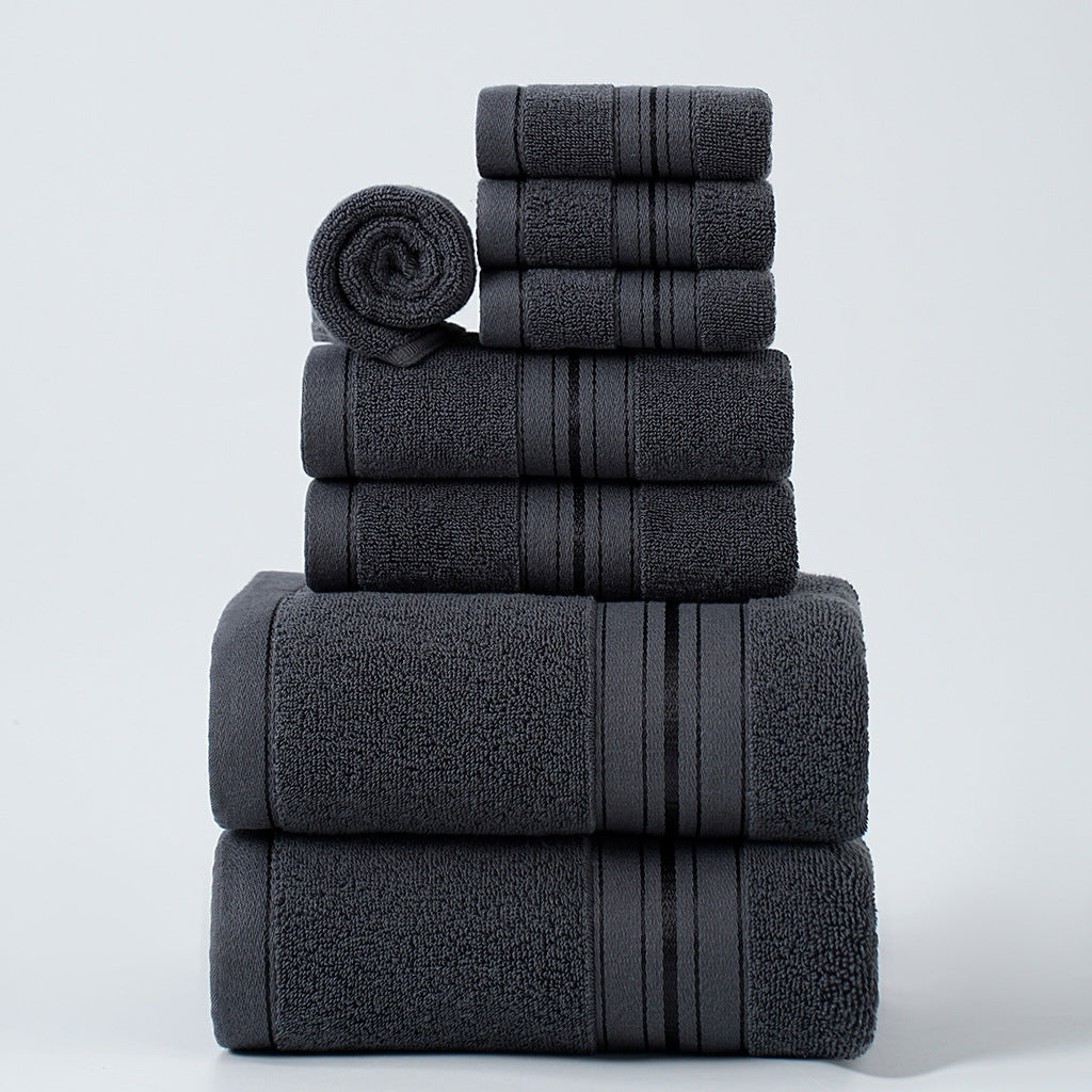Ensemble de 8 serviettes de bain en pur coton pour la maison, absorbantes et adaptées aux adultes.