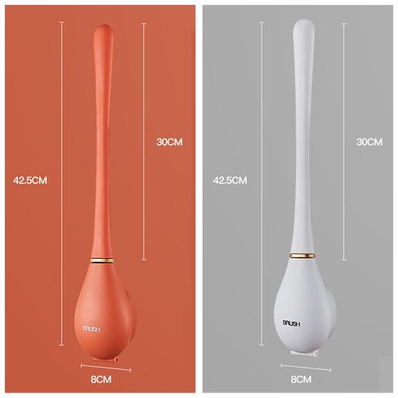 Brosse ménagère murale à long manche en silicone pour toilettes