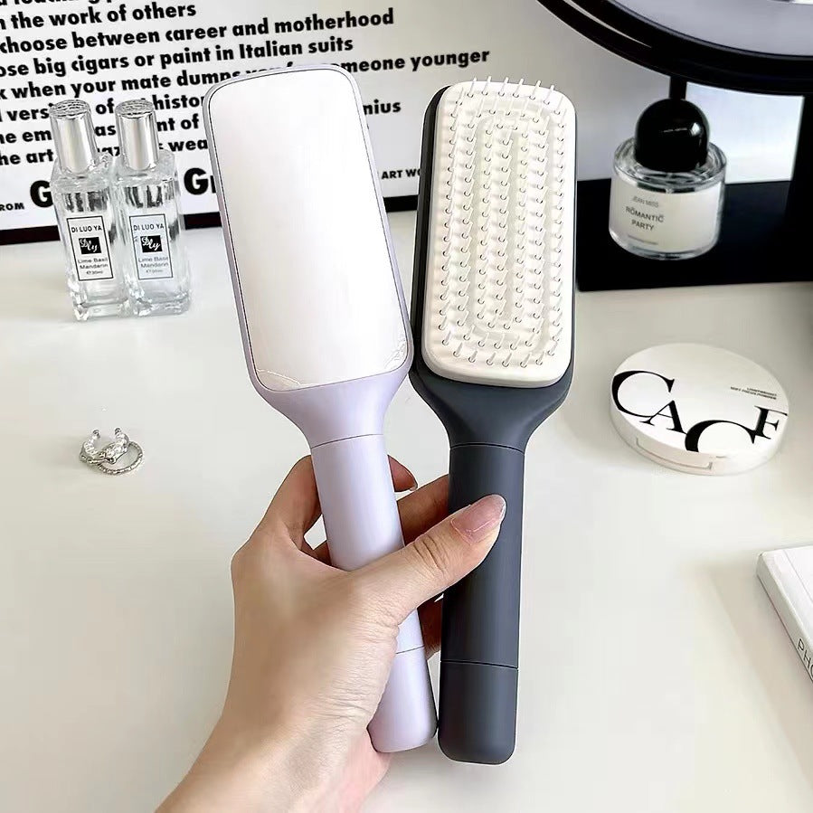 Brosse à cheveux autonettoyante 4 en 1 - Nouveau peigne de massage antistatique autonettoyant et modulable - Brosse à cheveux autonettoyante rotative et relevante