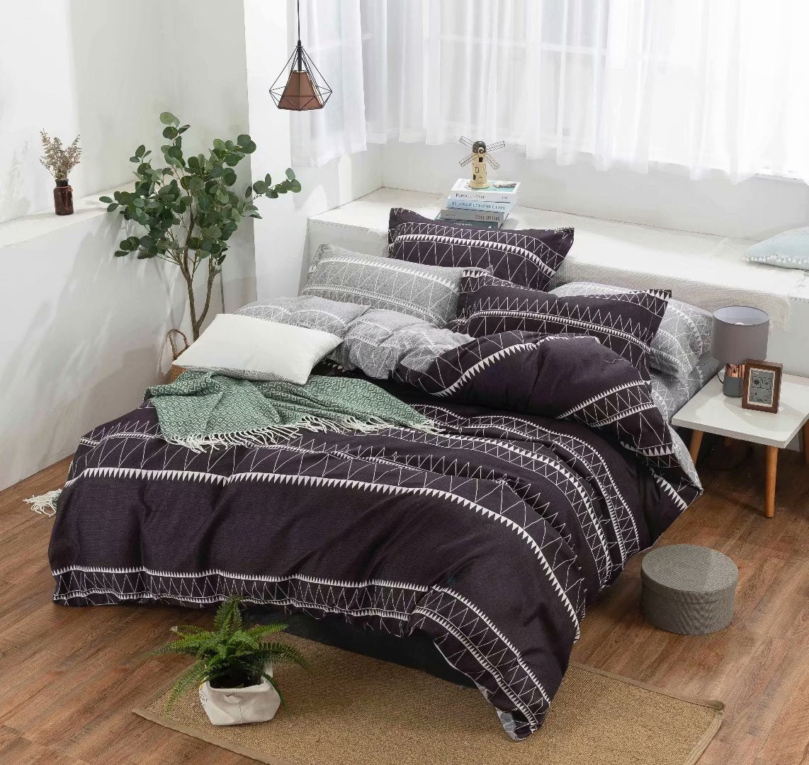 Ensemble de literie trois pièces en linge de maison imprimé