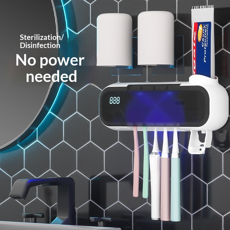 Stérilisateur UV pour dents de lait sans perçage, avec support de rangement et séchage électrique intégré.