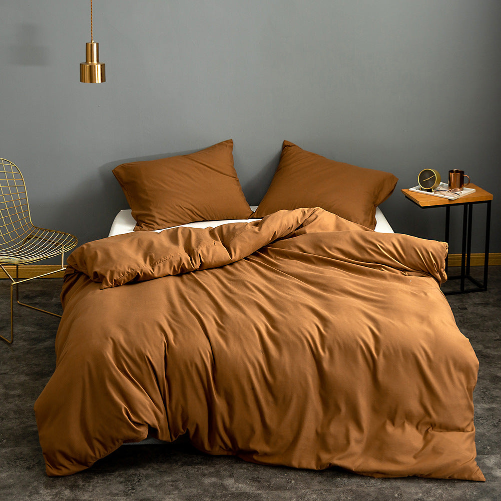 Housse de couette unie brossée, produit unique en textile de maison tendance