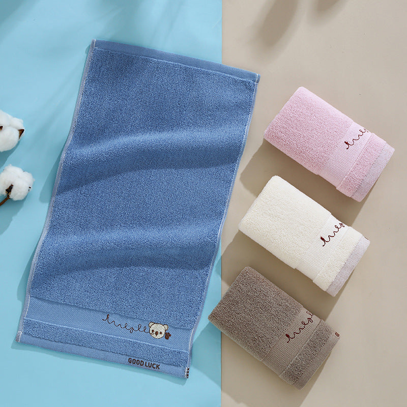 Serviette de toilette pour enfants en pur coton avec motif dessin animé, idéale pour la maison et la maternelle.