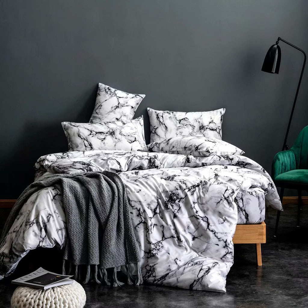 Ensemble de literie trois pièces en linge de maison imprimé