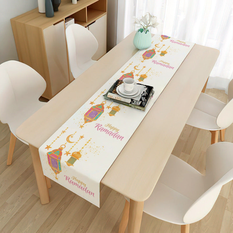 Drapeau de table décoratif en tissu pour la maison musulmane pendant le Ramadan