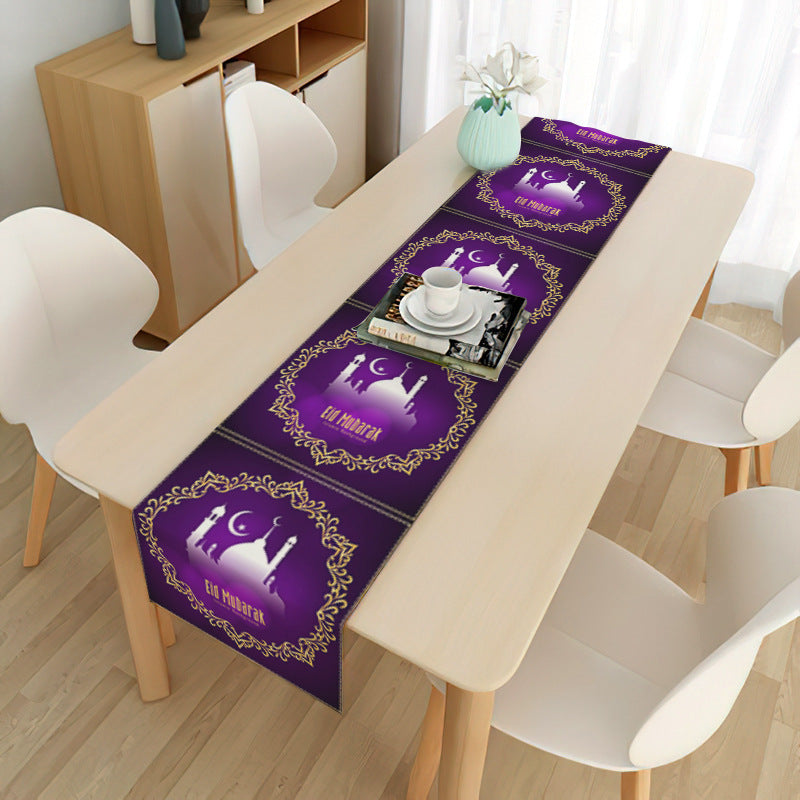 Drapeau de table décoratif en tissu pour la maison musulmane pendant le Ramadan