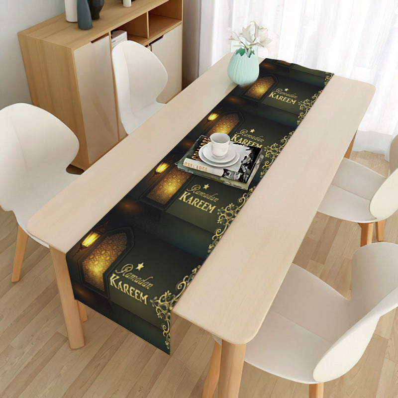 Drapeau de table décoratif en tissu pour la maison musulmane pendant le Ramadan