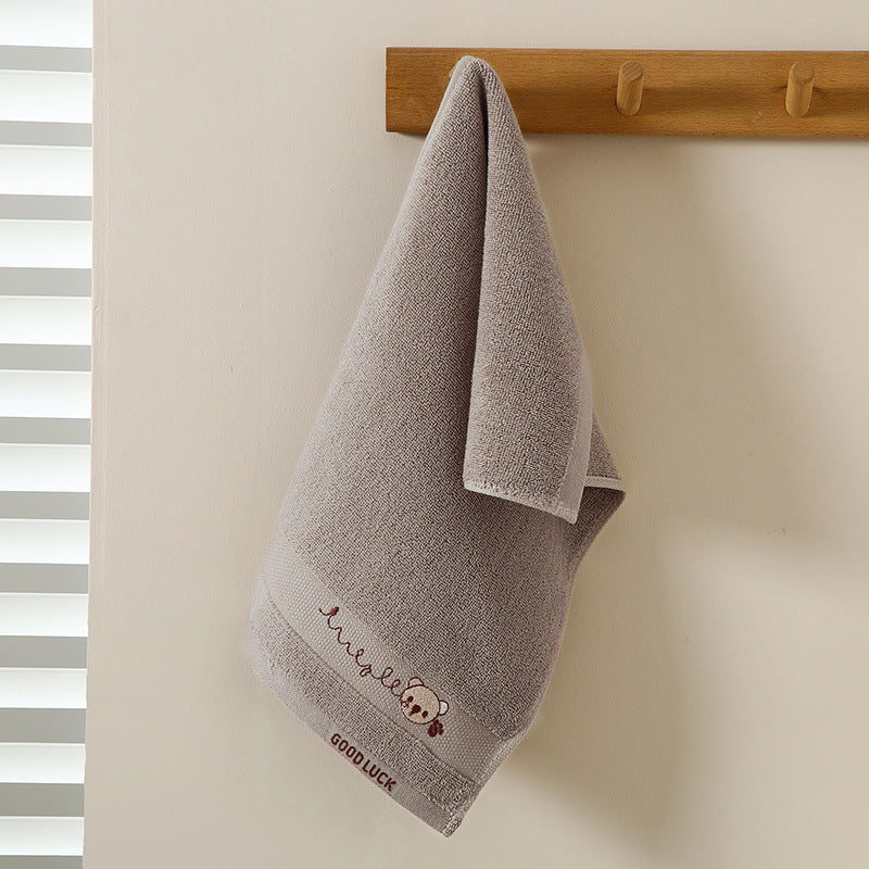 Serviette de toilette pour enfants en pur coton avec motif dessin animé, idéale pour la maison et la maternelle.