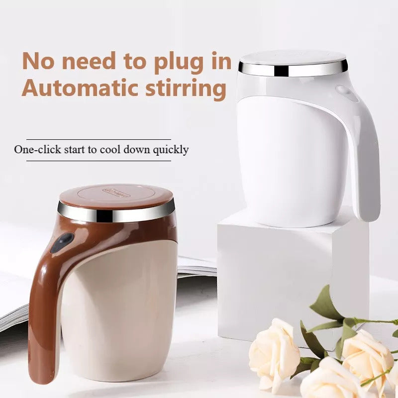 Tasse à café magnétique rotative rechargeable avec agitateur automatique, idéale pour préparer des milkshakes faciles et rapides.