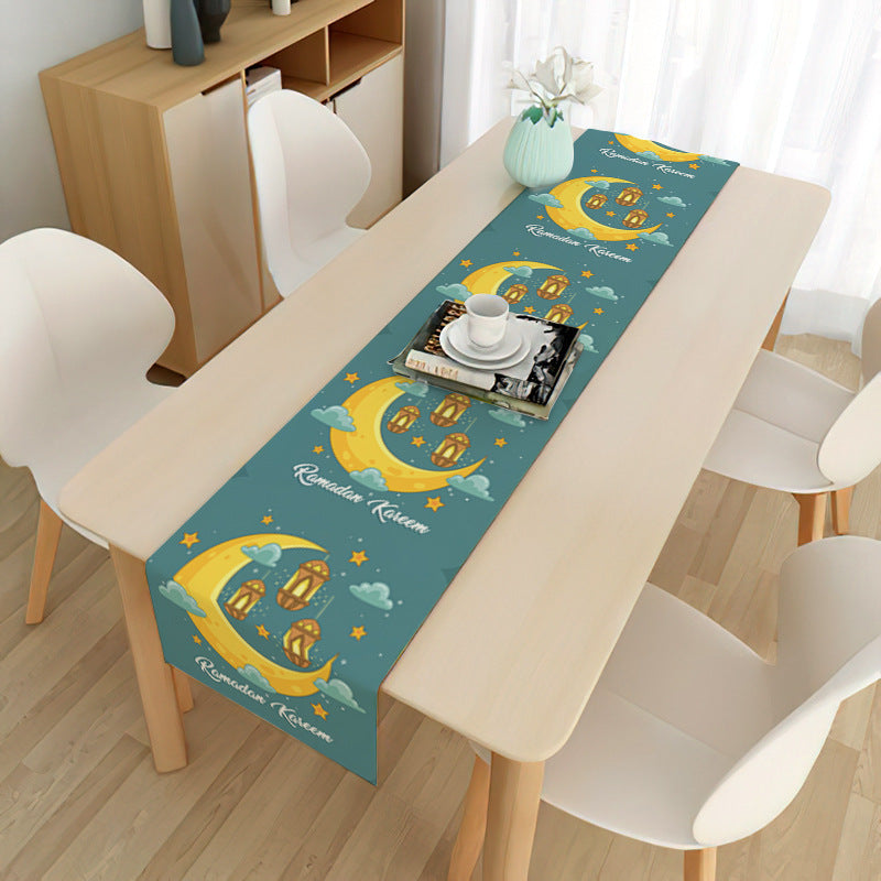 Drapeau de table décoratif en tissu pour la maison musulmane pendant le Ramadan