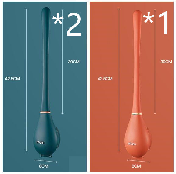 Brosse ménagère murale à long manche en silicone pour toilettes