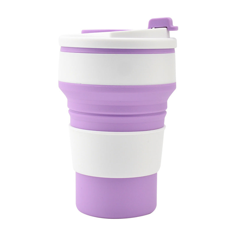Tasse pliable et pliable avec couvercle, idéale pour les voyages, le café, l'eau et le thé.