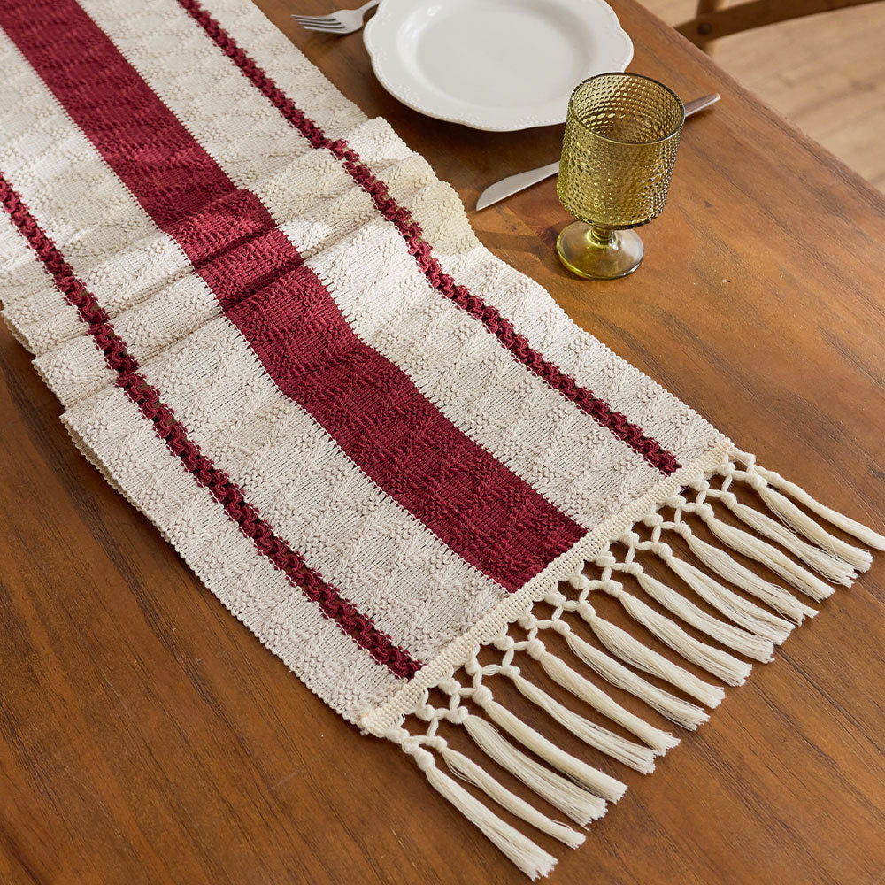 Chemin de table en lin style loisirs pour la maison