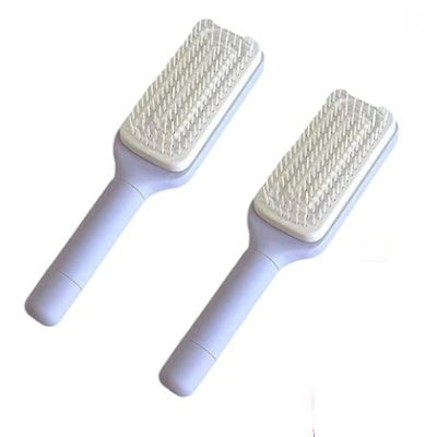 Brosse à cheveux autonettoyante 4 en 1 - Nouveau peigne de massage antistatique autonettoyant et modulable - Brosse à cheveux autonettoyante rotative et relevante