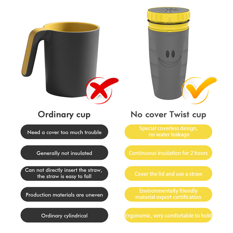 Gobelet isotherme portable sans couvercle à double paroi avec paille, idéal pour les voyages, les enfants et les adultes.