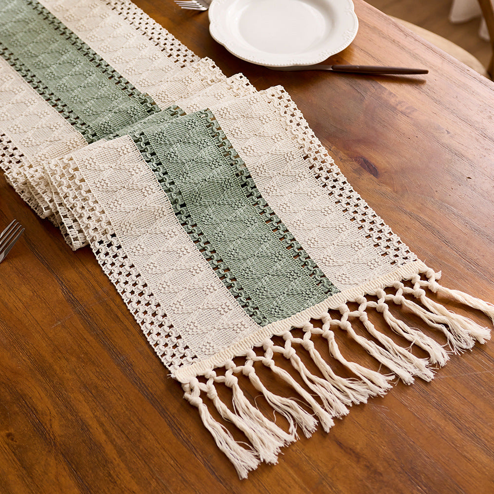 Chemin de table en lin style loisirs pour la maison
