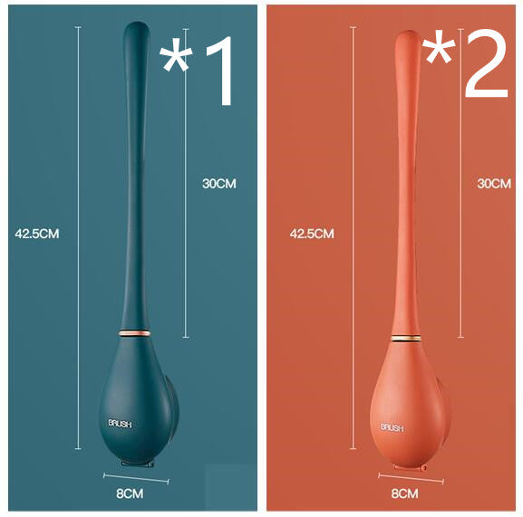 Brosse ménagère murale à long manche en silicone pour toilettes