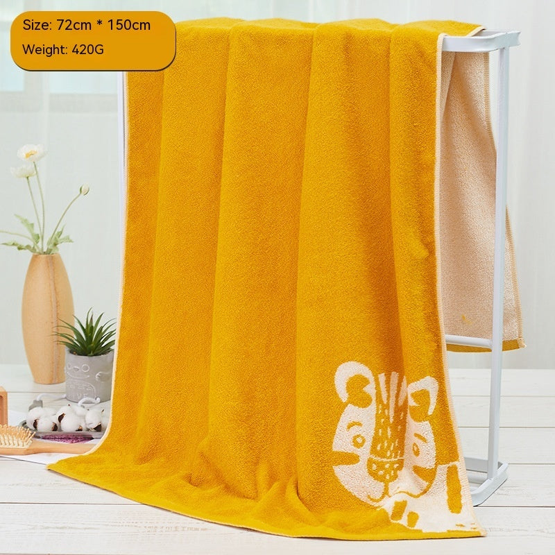 Serviette de bain douce, épaisse, absorbante et à séchage rapide, à motif dessin animé mignon, idéale pour la maison et les voyages.